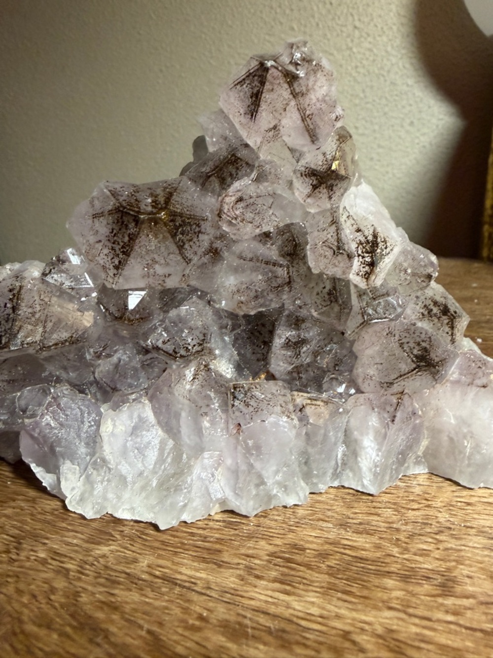 Light Lavender Amethyst Cluster Crystal Display